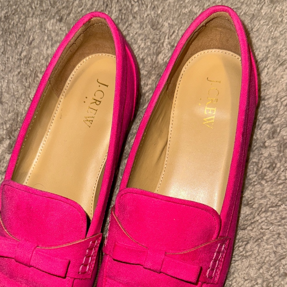 J. Crew Pink Suede Bow Loafers for Women (size 9.5) - Picture 5 of 10